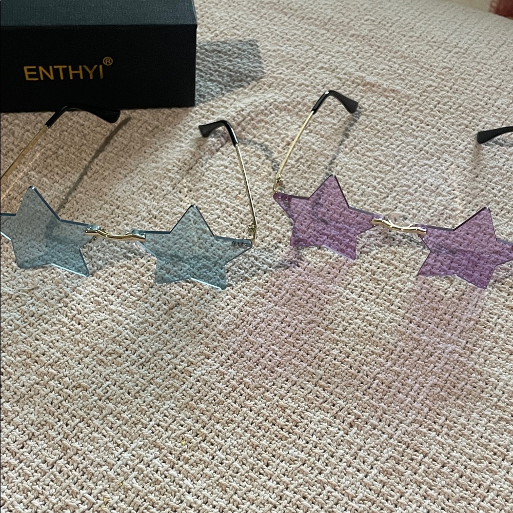 Star-Shaped Blue and Purple Glasses